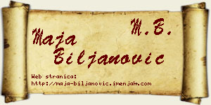 Maja Biljanović vizit kartica